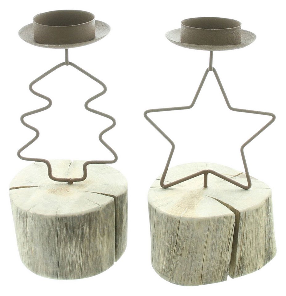 Frank Flechtwaren Teelichthalter, Teelichthalter Weihnachtszeit 2er Set von Frank Flechtwaren
