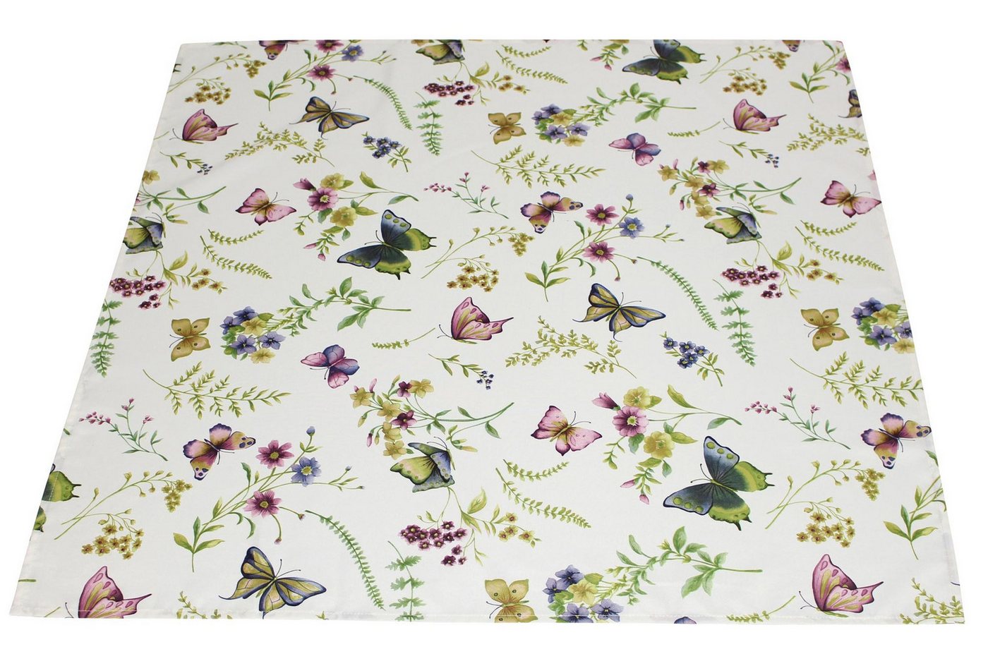 Frank Flechtwaren Tischdecke Tischdecke Sommerwiese" 80x80 cm, beige, Blumen & Schmetterlinge" von Frank Flechtwaren