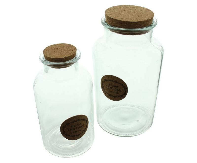 Frank Flechtwaren Vorratsglas 2x Vorratsglas Korkdeckel 1L + 2L – Vorratsgefäß von Frank Flechtwaren