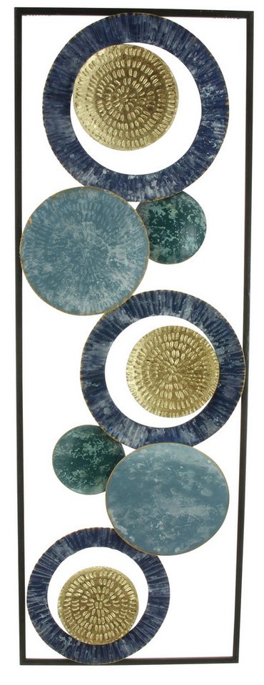 Frank Flechtwaren Wandbild Metall Wandbild Kreise" blau / gold im Shabby Look, Wandschmuck" Frank Flechtwaren Wandbild Metall Wandbild Kreise" blau / gold im Shabby Look, Wandschmuck" von Frank Flechtwaren