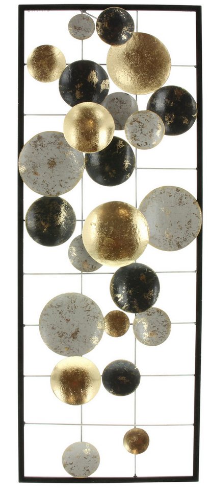 Frank Flechtwaren Wandbild Metall Wandbild Kreise" schwarz / gold im Shabby Look, Wandschmuck" Frank Flechtwaren Wandbild Metall Wandbild Kreise" schwarz / gold im Shabby Look, Wandschmuck" von Frank Flechtwaren
