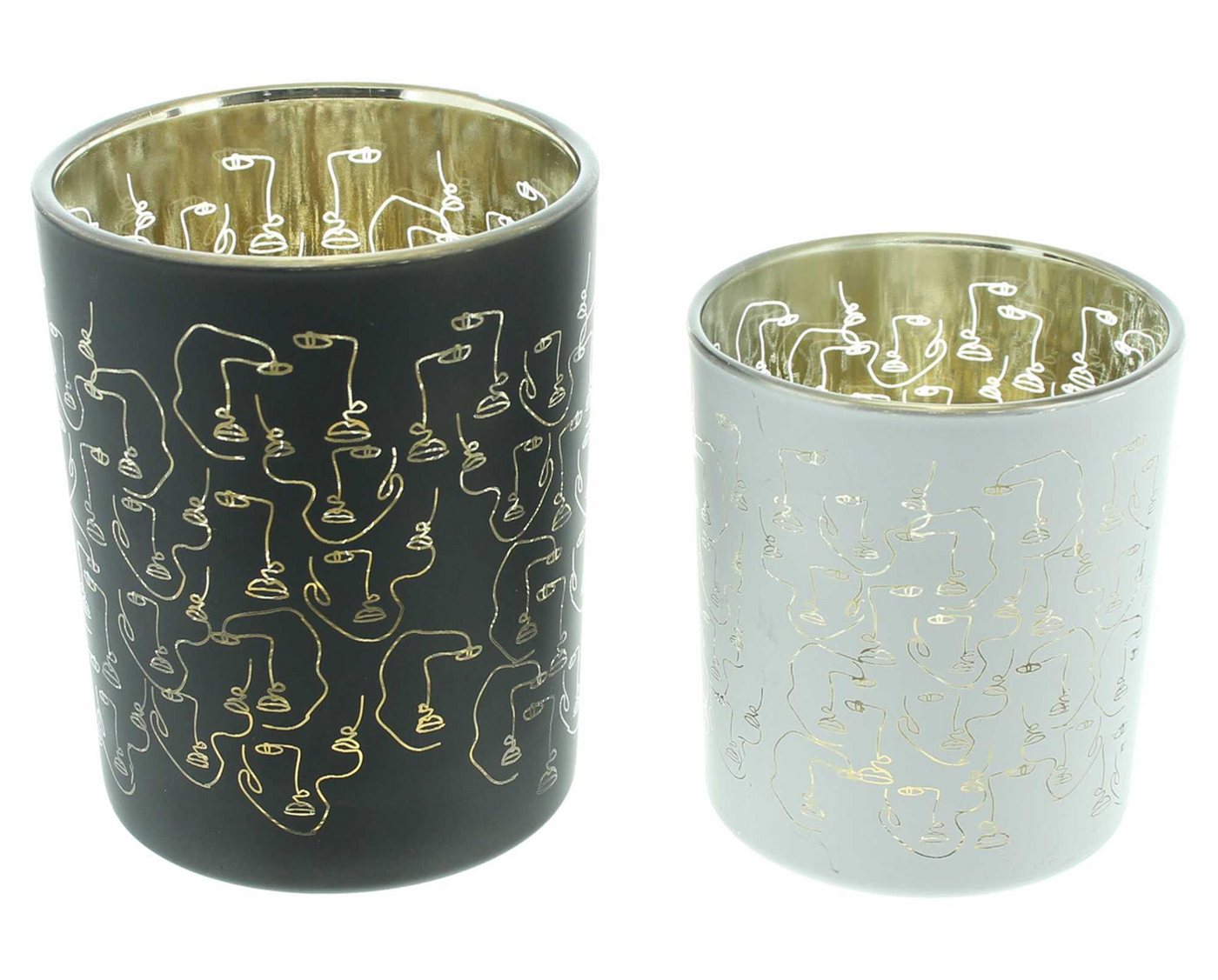 Frank Flechtwaren Windlicht, Windlicht "Black & White", 2er Set von Frank Flechtwaren