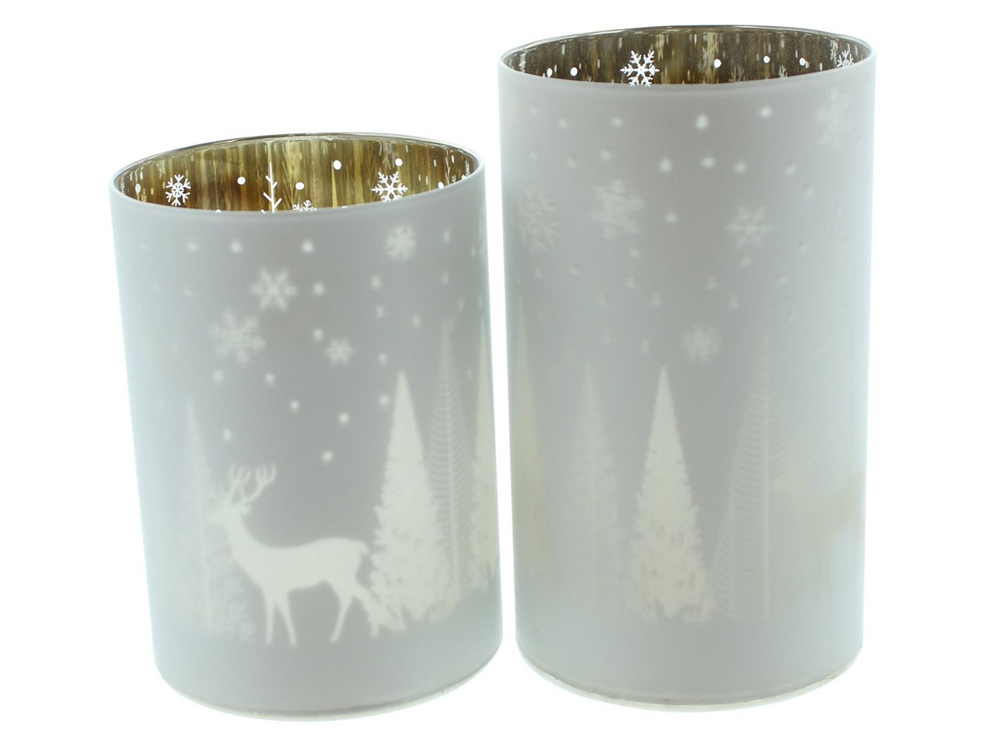 Frank Flechtwaren Windlicht, Windlicht Winterlandschaft 2er Set von Frank Flechtwaren