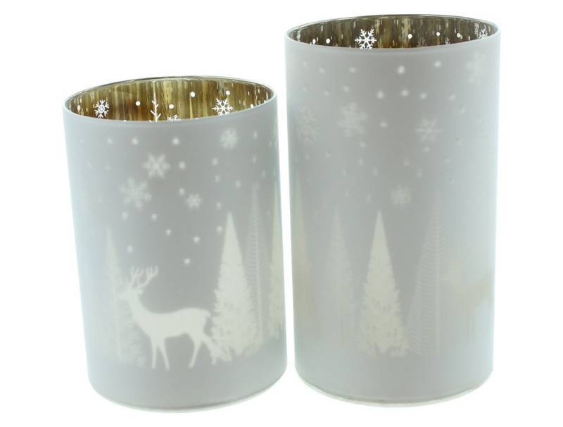 Frank Flechtwaren Windlicht, Windlicht Winterlandschaft 2er Set von Frank Flechtwaren