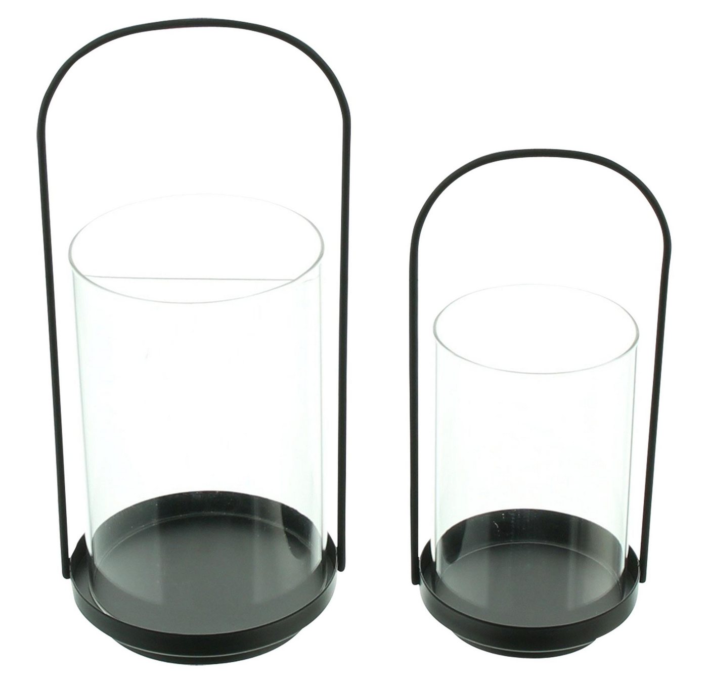 Frank Flechtwaren Windlicht 2x Windlicht Minimal Metall schwarz & Glas – Kerzenhalter Frank Flechtwaren Windlicht 2x Windlicht Minimal Metall schwarz & Glas – Kerzenhalter von Frank Flechtwaren