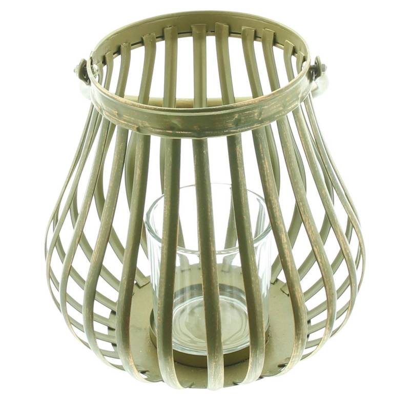 Frank Flechtwaren Windlicht Windlicht Gold Metall Glas – Hängewindlicht, Tischdeko von Frank Flechtwaren