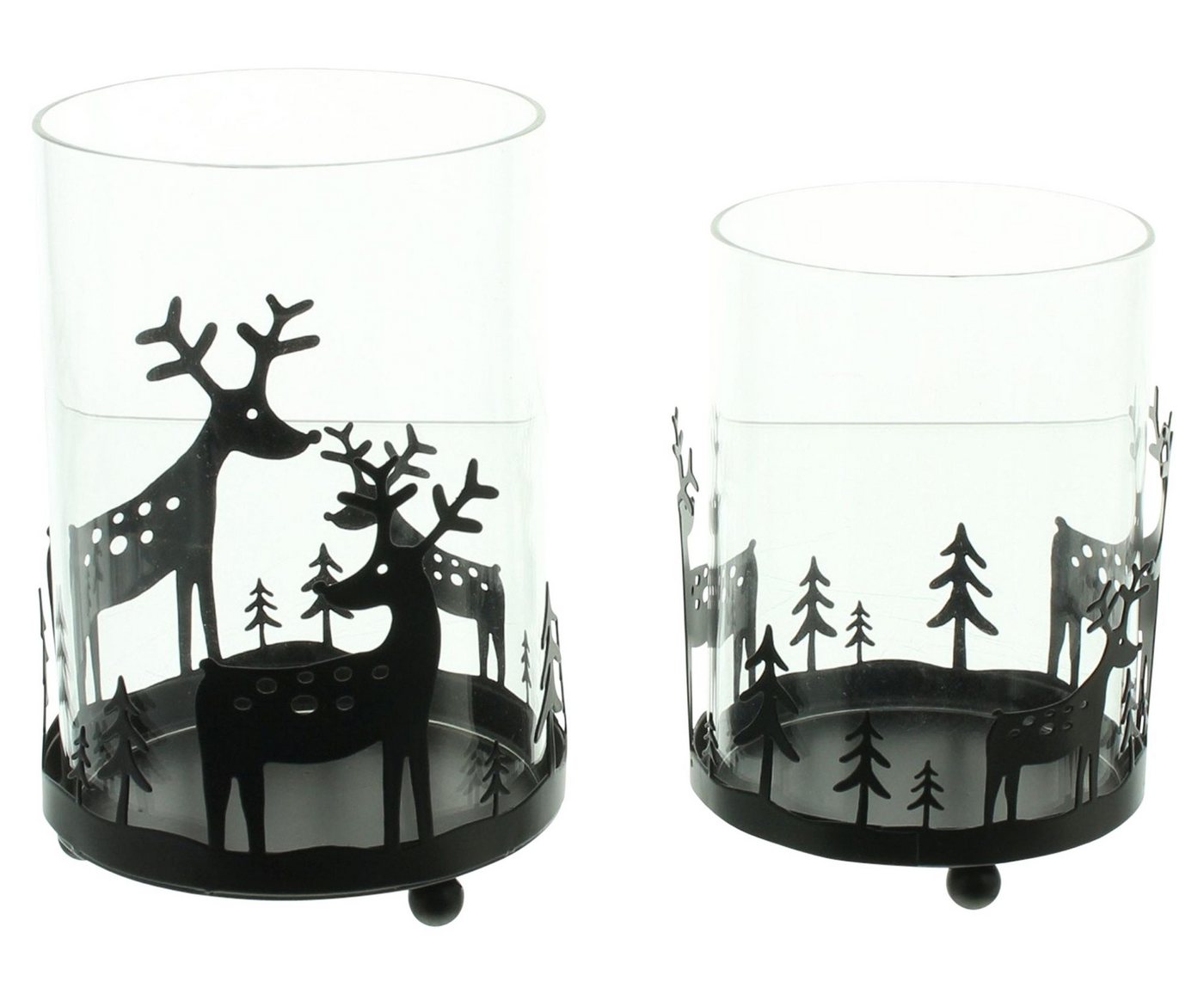 Frank Flechtwaren Windlicht Windlicht "Rentier im Wald", 2er Set von Frank Flechtwaren