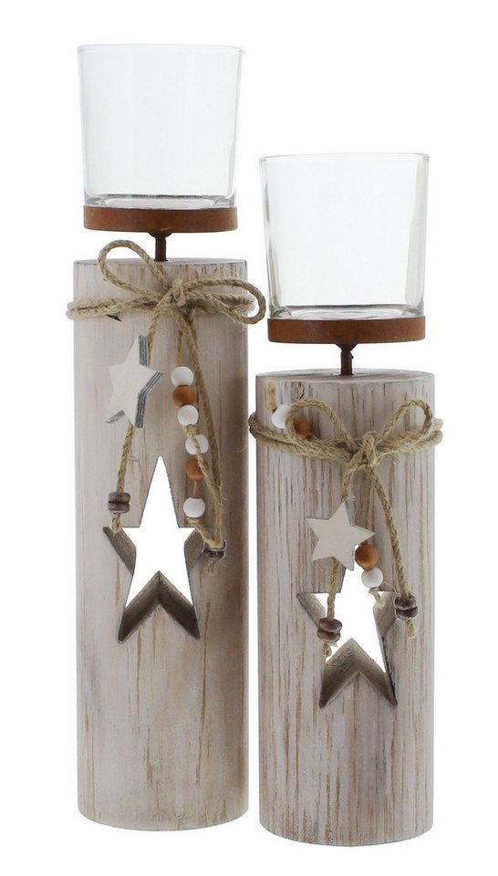 Frank Flechtwaren Windlicht Windlicht "Sternchen", 2er Set von Frank Flechtwaren