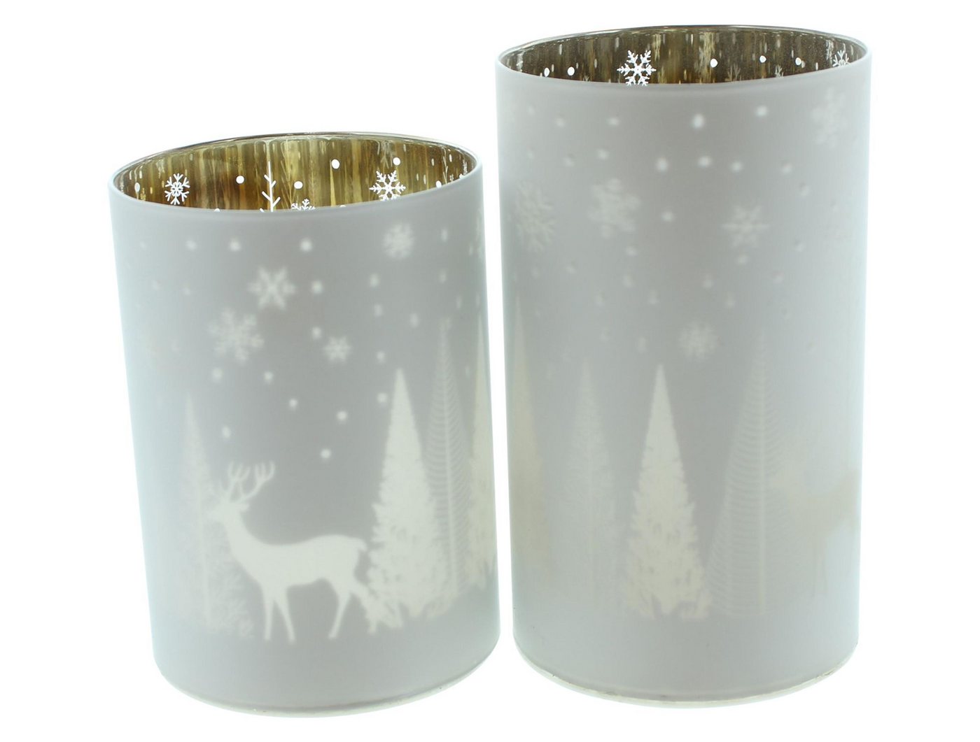Frank Flechtwaren Windlicht Windlicht "Winterlandschaft", 2er Set von Frank Flechtwaren