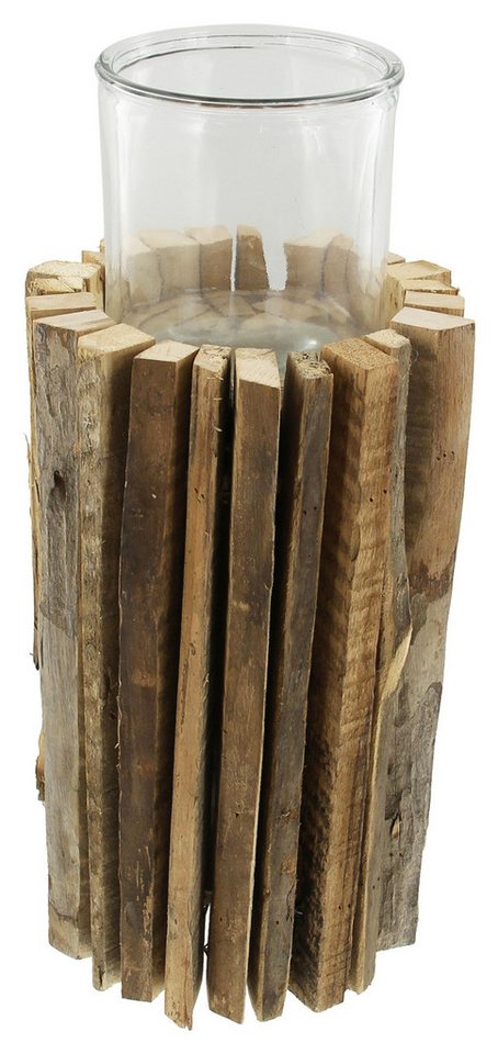 Frank Flechtwaren Windlicht Windlichtsäule Rustikal recyceltes Holz 41cm von Frank Flechtwaren