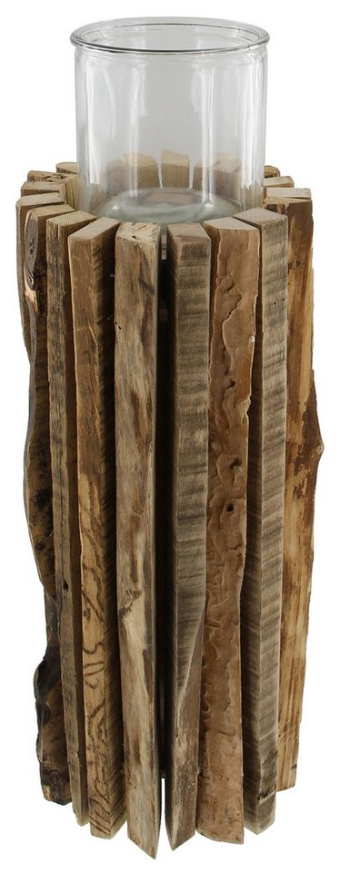 Frank Flechtwaren Windlicht Windlichtsäule Rustikal recyceltes Holz 55cm von Frank Flechtwaren