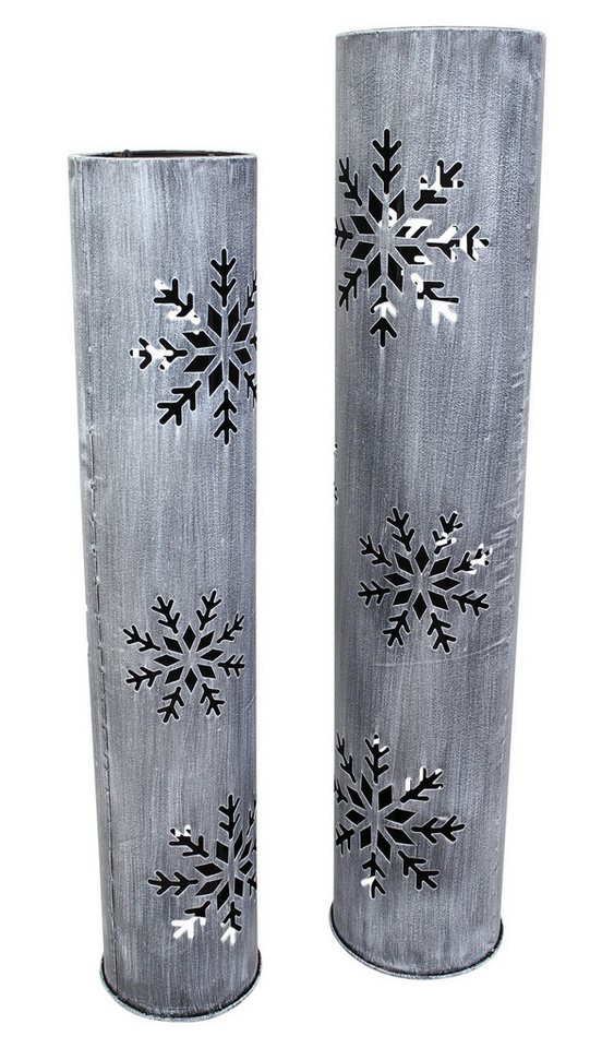Frank Flechtwaren Windlicht Windlichtsäule "Schneeflocke", 2er Set von Frank Flechtwaren