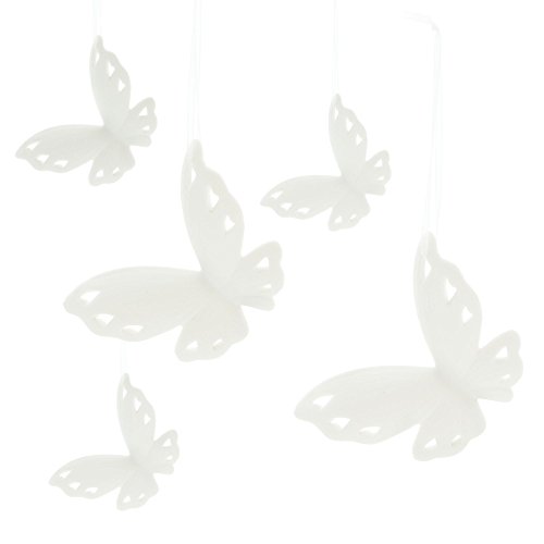 Schmetterlinghänger "Weiß", im 5er Set von Frank Flechtwaren