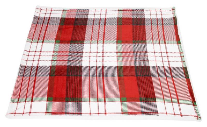 Wohndecke Kuscheldecke Weihnachtskaro weich 130x160cm – Flanell Decke, Frank Flechtwaren von Frank Flechtwaren