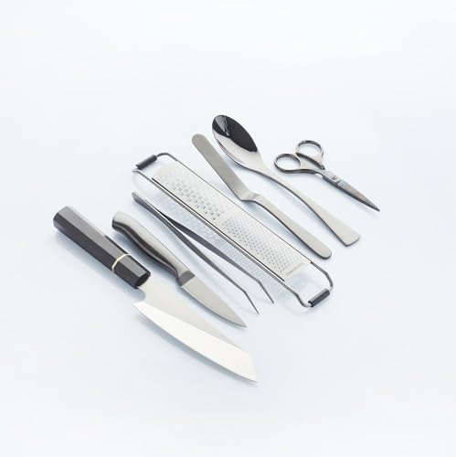 Chef Frank Haasnoot Plating-Set | Utensilien-Set Premium | Schwarz | 7-teilig im Koffer verpackt | Kulinarisches Set | Kochpinzette und Quenelle-Löffel | Food-Styling | Konditorei & Kochen von Frank Haasnoot Shop FH