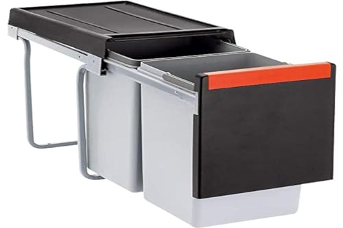 Franke Kitchen Systems Franke Cube 30 2-Way Manuelle Pull-Out Waste/Rubbish Bin, 2 x 15 Liter by von FRANKE