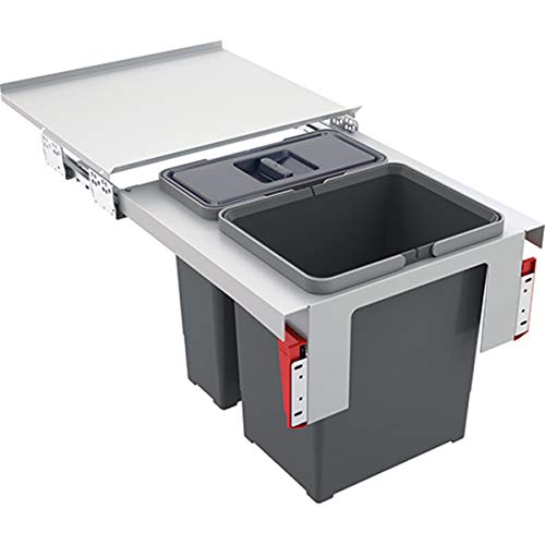 Franke Sorter Garbo 45-2 Abfallsorter Abfalleimer Mülleimer Abfallsammler, grau, 41,2 x 39,9 x 36 cm von FRANKE