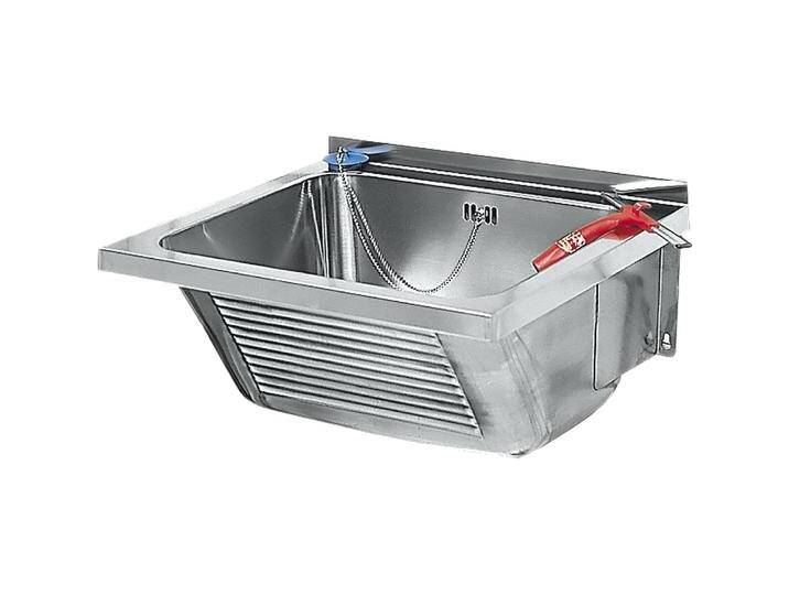 Franke, Spülbecken, KWC Wand-Ausgussbecken LTJ450 Ablauf mittig, Edelstahl (43 cm, 47 cm) von Franke