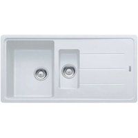Basis bfg 651 Spüle 97x50cm mit Saucen-Entleerer und umkehrbarer Abtropffläche, Fragranit+, Weiß (BFG651B) - Franke von Franke