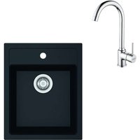 Sets - Küchenset T100, Tectonite-Spüle sid 610-40 und Armatur fp 9000.031, schwarz / chrom 143.0675.704 - Franke von Franke