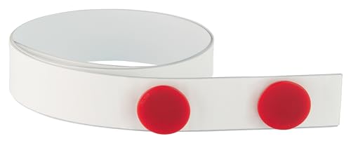 FRANKEN Magnethaftband, selbstklebend, 100 x 5 cm, weiß, Kunststoff, inkl. 2 Magnete, ST1601 von Franken