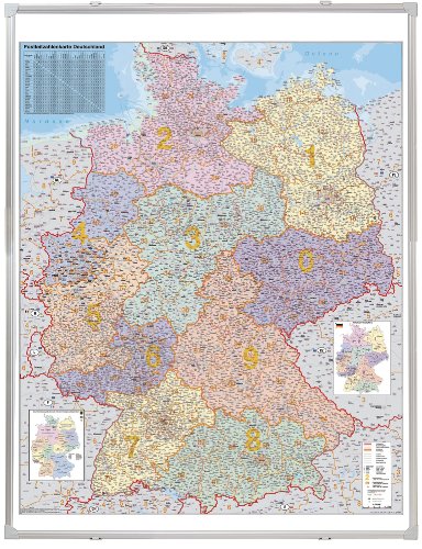 Franken KA440M Kartentafel Plz (Deutschland magnethaftend 1:750.000) 138 x 98 cm von Franken