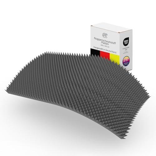 PolySound Noppenschaumstoff Schallschutzmatte - 200x100x5 cm, Akustikpaneel aus Schaumstoff für Effektive Schalldämmung, Schaumstoffplatte Anthrazit von PolySound