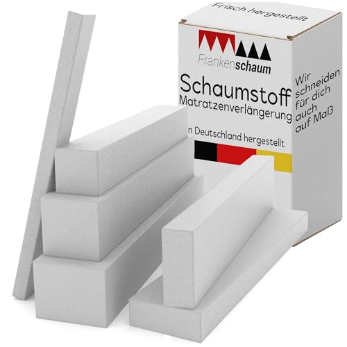 Frankenschaum Premium Matratzenverlängerung - 170×10×10cm extra passender Schaumstoff Zuschnitt für die perfekte Bettlänge super einfach nachrüsten von Frankenschaum