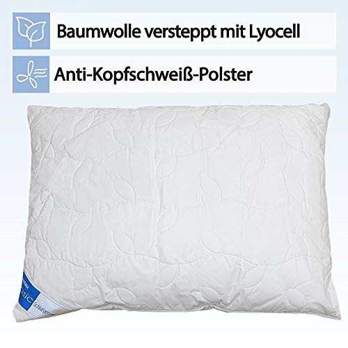 Frankenstolz Original Kissen mit kühlendem Tencel/Lyocell und weichen Faserbällchen, ideal für Schwitzer, Kochfest und damit ideal für Allergiker geeignet, Made in Germany, Größe ca. 70 x 90 cm von Frankenstolz