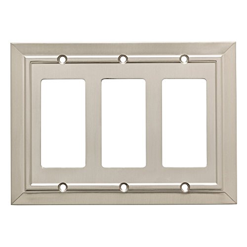 Franklin Messing Classic Architektur Triple Decorator-/Switch Plate/Cover dreifache Dekoration Satin/Nickelfarben von Franklin Brass