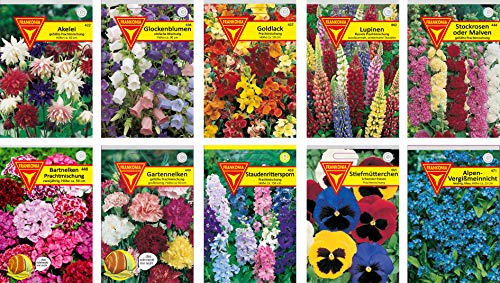 Blumen Samen Set: Sommerblumen-Paket / 10 verschiedene Sommerblumensorten/bunte Blumenwiese/Für Garten, Balkon und Hochbeet von Frankonia