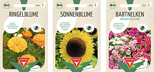 Frankonia-Samen / Bio-Blumensamen / Bio-Sortiment / 3 Sorten / Ringelblume / Sonnenblumen / Kapuzinerkresse / einjährig von Frankonia