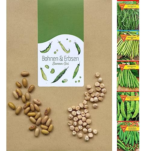 Frankonia-Samen / Hülsenfrüchte / Samen-Sortiment / 5 Sorten / Mix aus Buschbohnensorten und Erbsensorten von Frankonia