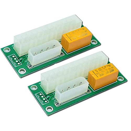 Fransande 2 Pack Dual PSU Multiple Power Netzteil, Add2Psu ATX 24 Pin zu Molex 4Pin Anschluss für BTC Miner von Fransande