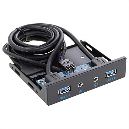 Fransande 3,5 Zoll 2 USB3.0 A Hub + HD Audio zu 20Pin Header Floppy Front Drive Panel von Fransande