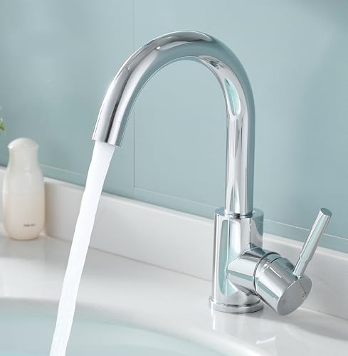 Fransiton Wasserhahn Bad Hoch, wassersparende Waschtischarmatur (Chrom) von Fransiton