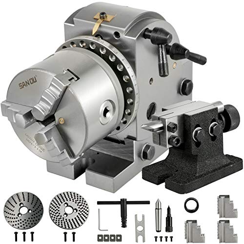 Frantools Teilapparat Rundtisch 100MM BS0 Teilkopf mit 3 Backenfutter schwenkbar horizontal vertikal für Fräsmaschine Frantools Teilapparat Rundtisch 100MM BS0 Teilkopf mit 3 Backenfutter schwenkbar horizontal vertikal für Fräsmaschine von Frantools