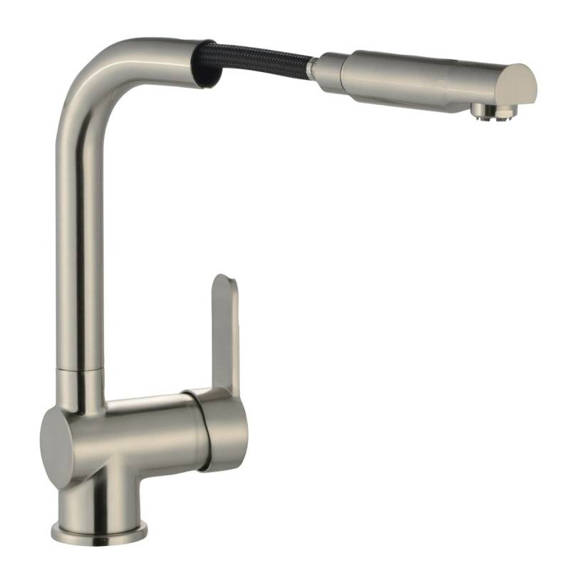 Design-Spültischarmatur LONDON Niederdruck, Edelstahloptik von Franz Joseph Schütte GmbH