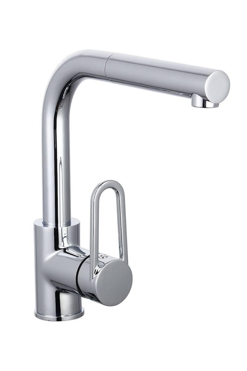 Design-Spültischarmatur RING mit herausziehbarem Auslauf, Chrom von Franz Joseph Schütte GmbH