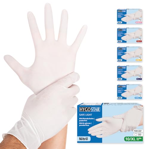 FRANZ MENSCH Hygostar Nitrilhandschuhe Safe Light | puderfrei, weiß, 10/XL, 24cm, 100 Stück, Einweghandschuhe, Einmalhandschuhe, in Gr. XS, S, M, L, XL & XXL verfügbar FRANZ MENSCH Hygostar Nitrilhandschuhe Safe Light | puderfrei, weiß, 10/XL, 24cm, 100 Stück, Einweghandschuhe, Einmalhandschuhe, in Gr. XS, S, M, L, XL & XXL verfügbar von FRANZ MENSCH