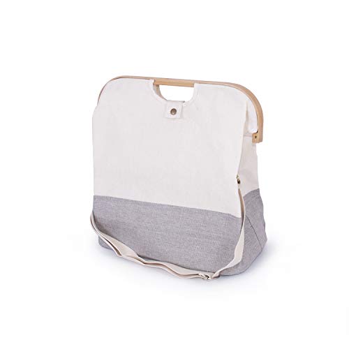 Franz Müller Flechtwaren Bag, Fb. Weiß, Stoff, Beige/grau, 41 x 25 x 45 cm von Franz Müller Flechtwaren