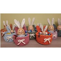 Hasenkörbchen | Korb Hase Osterkörbchen Henkelkorb Hasenkorb Ostern Osterdeko Osterkorb Gehäkelt von FranziHandmadeMS