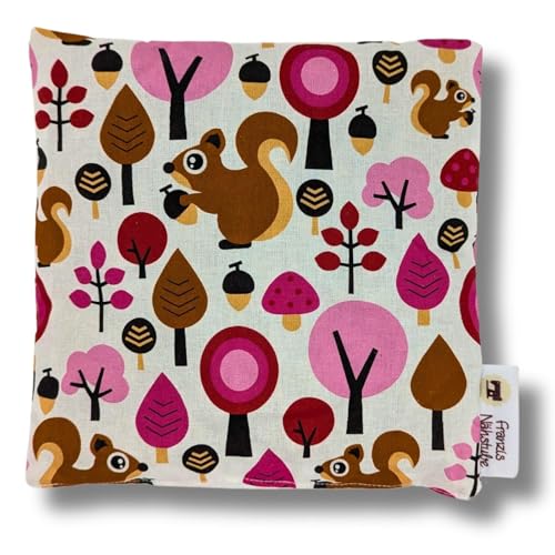 Franzis Nähstube 20x20cm Traubenkernkissen Wald Pink in 100% Baumwolle I Körnerkissen Traubenkern 20x20 für Mikrowelle I Wärmekissen, Traubenkernkisse von Franzis Nähstube