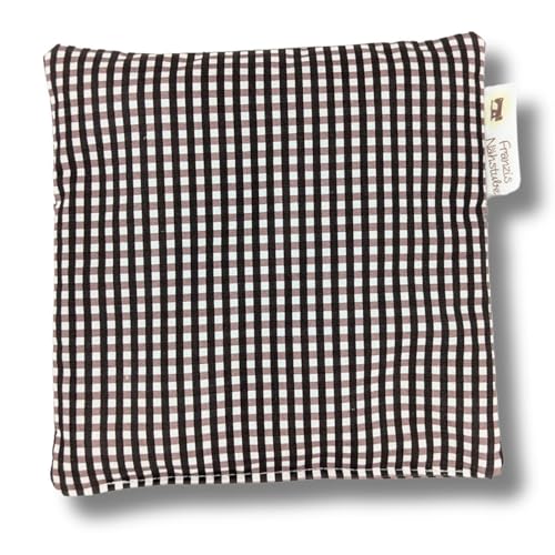 Franzis Nähstube I Kirschkernkissen I 20x20cm I kariert braun I 100% Baumwolle I Körnerkissen I Schmerzlinderung I Wärmekissen für Mikrowelle I Kältek von Franzis Nähstube