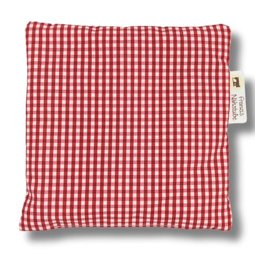 Franzis Nähstube I Kirschkernkissen I 20x20cm I kariert rot I 100% Baumwolle I Körnerkissen I Schmerzlinderung I Wärmekissen für Mikrowelle I Kältekis von Franzis Nähstube