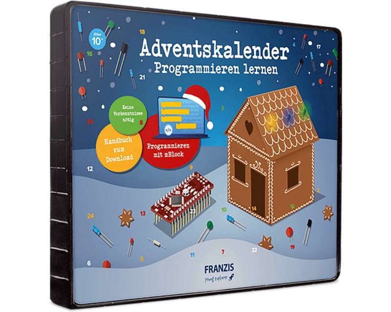 Franzis Adventskalender FRANZIS 67344 - Programmieren lernen Adventskalender, 24 Elektronik von Franzis