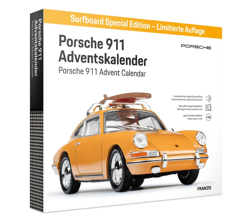 Franzis Adventskalender Porsche 911 'Surfbrett' Bahamagelb Adventskalender Franzis Adventskalender Porsche 911 'Surfbrett' Bahamagelb Adventskalender von Franzis