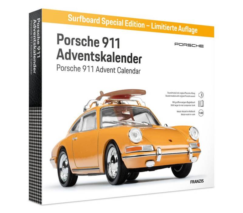 Franzis Adventskalender Porsche 911 'Surfbrett' Bahamagelb Adventskalender von Franzis