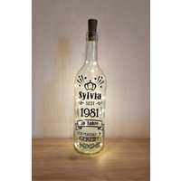 Leuchtflasche Mit Individuellem Spruch Zum Runden Geburtstag, Personalisierbares Geschenk Jubiläum 30. 40. 50. 60. 70. 80. 90. Geburtstag von FranzisDekostuebchen