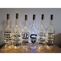 Leuchtflasche - Weinflasche Lichterkette Vatertag Geschenk Für Papa Best Dad Danke Flaschenlicht Lampe Leuchtflasche - Weinflasche Lichterkette Vatertag Geschenk Für Papa Best Dad Danke Flaschenlicht Lampe von FranzisDekostuebchen